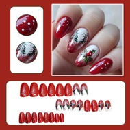 Holiday Press On Nails Set, Christmas Party Fake Nails For Women, Glamorous Winter Nail Art F2h3