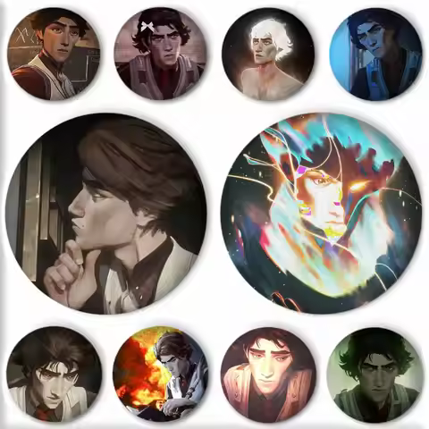 Creative Arcane Viktor Cartoon Style Badge Brooches On Backpack Decoration Round Enamel Pins For Acc
