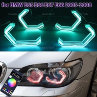 RGB multi colors M4 style Light Rings APP control DRL LED Angel Eyes Kit For BMW 7 series E65 E66 E6