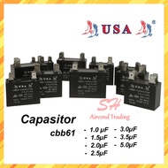 USA Capacitor CBB61 4 PIN  1.0uf 1.5uf 2.0uf 2.5uf 3.0uf 3.5UF  5.0uf Aircond Fan Capacitor