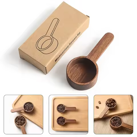 1-10pcs Wooden Measuring Spoon Set Kitchen Measuring Spoons Tea Coffee Scoop Sugar Spice Measure Spo