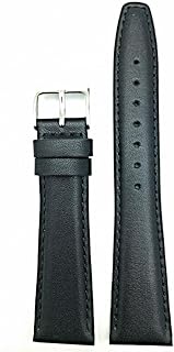 19mm Black Genuine Leather Watch Band | Comfortable Soft Padded Replacement Wrist Strap that brings 
