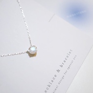 藍光月光石925純銀項鏈(吊墜款)(銀/玫瑰金) | 月光石系列