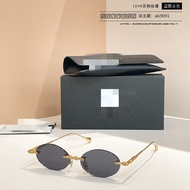 QF7N Kub---um h62 New Style Oval Sunglasses Women Fashion Metal Frameless Sunglasses Men