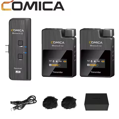 Comica BoomX-D UC2 2.4G Wireless Microphone for iPhone 15/Pro/Pro Max Android iPad Laptop with USBC 