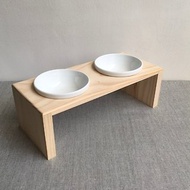 實木寵物餐桌 雙口碗架 附瓷碗 防水 貓情人節 客製