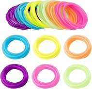 GTYARYUA Colourful Rubber Bracelets, 60 Pieces Dummy Bracelets Children, 80s Jelly Bracelets, Stretc