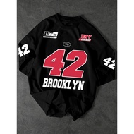 Modern Black Brooklyn 42 "Race Team" Retro Oversized Tee