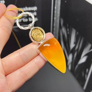 天然波羅的海蜜蠟吊墜 俄料成色美 s925銀鑲嵌 蜜蠟