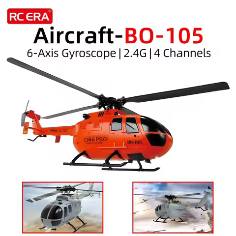 RC ERA BO-105 Helicopter 1:48 4CH 15min Flight C186 Optical Flow Positioning RC Aircraft