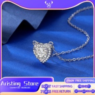 Luxury PT950 Heart Pendant Necklace with Simulated Diamond