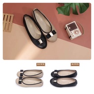 Fufa Shoes Brand Women's Seoul Small Bow Flat Doll Shoes-Black/Apricot 1BC86
