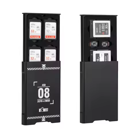 16 Slots Pop-up Memory Card Case Shockproof TF SD Memory Card Holder Organizer for 4 SD & 4 x CF Exp