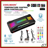 COOLMOON ARGB Hub ( 5V 3PIN ARGB + 4 Pin PWM ) PC Case CPU Fan Controller Remote Light AURA Sync ARG