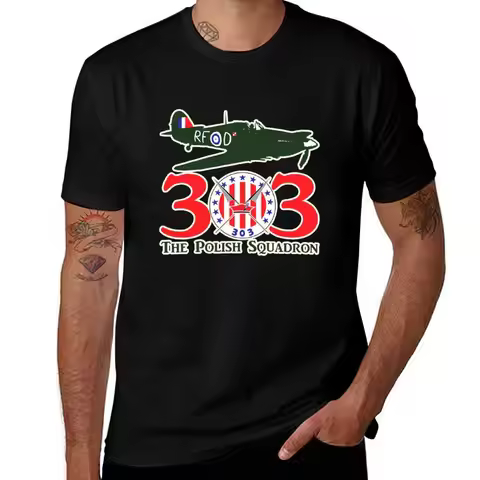 Hurricane No. 303 Fighter Squadron RAF - English tagged - Clean Style T-Shirt Casual Breathable Shor