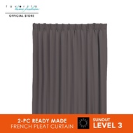 Favorita Monzano Casa Sunout Tab Curtain (1pc) | Fire Resistant 75% Sun out | Langsir Pintu Sliding