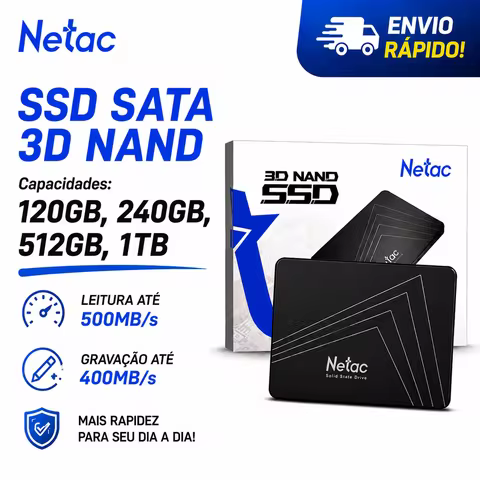 SSD SATA III 120GB 240GB 512GB 1TB 2TB 4TB NETAC QUICK DELIVERY SEDEX