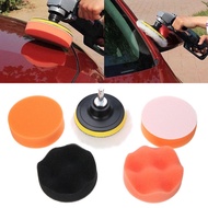 7pcs 3" Waxing Sponge Buffer Polish Pads M10 Drill Adapter Kit for Car Polisher