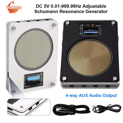 DC 5V 0.01-999.99Hz Adjustable Schumann Resonance Generator 4-port 3.5mm Audio Output Sine Wave Sign