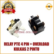 Ptc 4-Pin Overload Relay for 2-Door Refrigerator Premium 4-Pin Refrigerator Relay/
