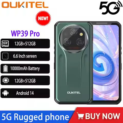 Oukitel WP39 PRO 5G Rugged Smartphone 11000mAh 6.6“ Dimensity 6300 IP68/IP69K 12GB+512GB Mobile Phon