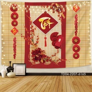 Hanging canvas painting CNY 2026 Tin Phat, large format 3mx1m8, double horses