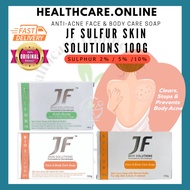 JF SULFUR SKIN SOLUTIONS (ANTI-ACNE FACE & BODY CARE SOAP) SULPHUR 2% / 5% /10% 100G / SABUN JERAWAT