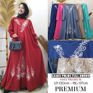 Gamis Bordir Bunga Cantik Premium ( Real Pick ) Gamis Bodir Abaya Jumbo Xxl Ld 110-120Cm