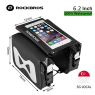 [SG LOCAL] Rockbros bicycle bag cycling frame bag toptube bag waterproof bag with handphone holder bicycle accessories