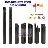 MESIN 7PCS LATHE LATHE HOLDER 1616 / 16MM CARBIDE INSERT SET SUITABLE FOR LATHE MACHINE TYPE CQ6230 