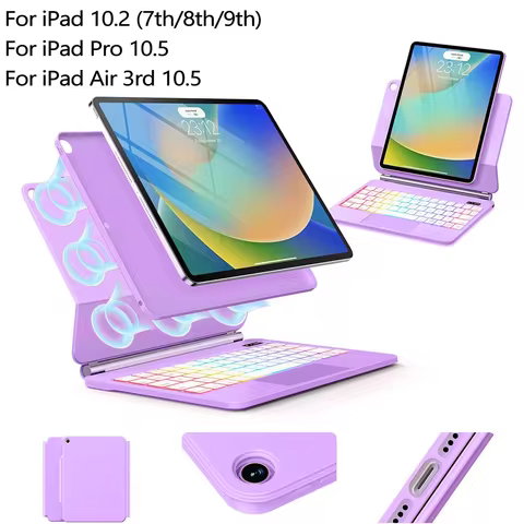 2 in 1 Magic Keyboard Case For iPad 10.2 9th/8th/7th Generation Air 3 Pro10.5 Trackpad Smart Keyboar
