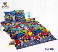 TOTO (KW06) มาเวลฮีโร่ Marvel Hero ชุดผ้าปูที่นอน ชุดเครื่องนอน ผ้าห่มนวม  ยี่ห้อโตโตแท้100%