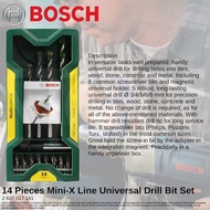 BOSCH 14 Pieces Mini-X Line Universal Drill Bit Set