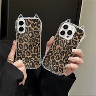 Leopard Print Brown Suitable for Apple 17promax Phone Case iPhone16 Huawei mate70pura Xiaomi 15 Glor