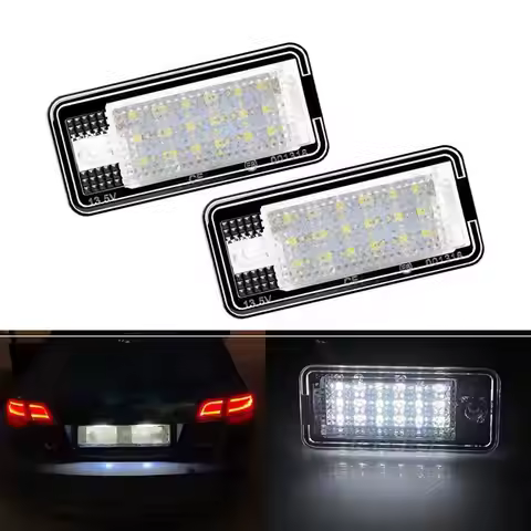 2Pcs LED License Plate Light Canbus Error Free For Audi A3 A4 S4 RS4 B6 B7 A6 C6 S6 A8 S8 Q7 Avant N