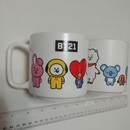 全新 BTS BT21 公仔咖啡水杯陶瓷 coffee mug cup new real