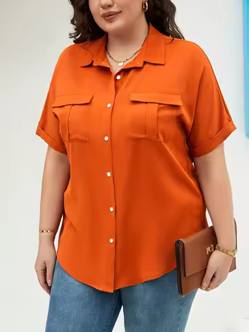 Women's Plus Size Shirt Summer Chic Elegant Shirt For Chubby Women's Fashion Shirt