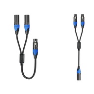 50cm XLR Splitter Cable 1 XLR Female to 2 XLR Male XLR Y Splitter Cable Microphone Splitter Cord for