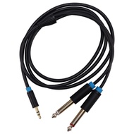 THLCG7 Vention Jack 3.5mm to 6.35 Adapter Audio Cable for Mixer Amplifier Speaker Gold Plated 6.5mm 3.5 Jack Male Splitter Audio Cable