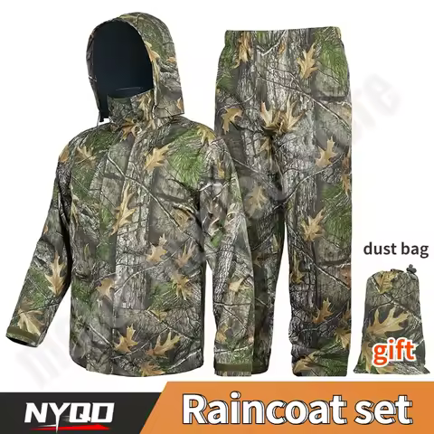 Motorcycle Riding Raincoat Rain Pants Set Outdoor Hunting Fishing Reflective Split Type Raincoat Imp