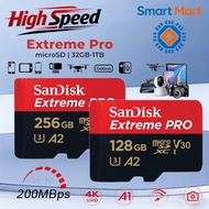 Sandisk Extreme Pro 4K Up to 200MB/s MicroSD Card With Adapter (64GB/128GB/256GB/512GB)(SDSQXCG/SDSQ
