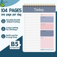 52 Sheets 104 Days To Do List Notepad , 6.5" x 9.8" project management productivity work planner org