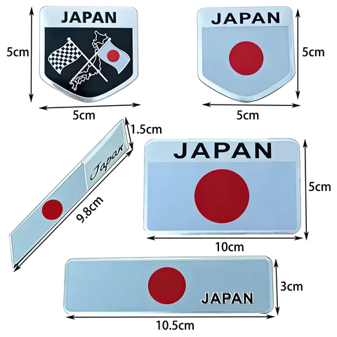3D aluminum car sticker for Toyota Honda Suzuki Nissan Mazda Subura Lexus