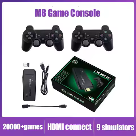 M8 Game Console Video Game 2.4g Stick 4k Hd Ps1dual Wireless Controller Game Stick 4k 10000 Games 64