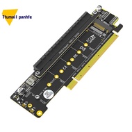 Dual NVMe PCIe Adapter, PCIe 4.0 X16 to Dual NVMe & 1x More PCIe X16 (X8 Signal) Adapter for M.2 NVM