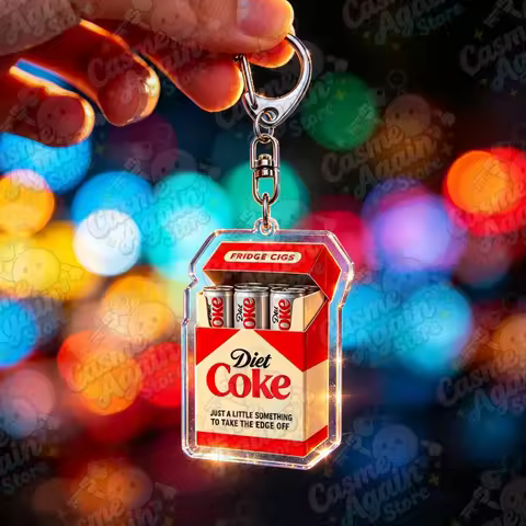 Funny Diet Coke Fridge Cigs Keychain Accessories Bag Game Keyrings Jewelry Manga Fans Gifts