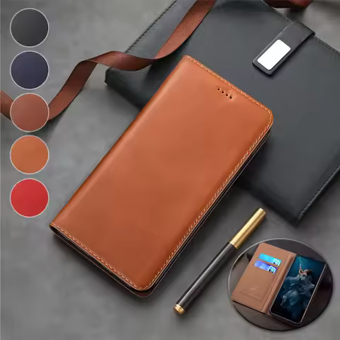For Asus Rog Phone 3 5 5S 6 6D 7 8 9 Pro Ultimate FE Wax drop Pattern Of Genuine Leather Wallet Flip