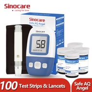 Sinocare Safe AQ Angel Blood Glucose Test &amp; 100pcs Test Strips &amp; 100 Lancets Glucometer Kit Diabetes Test Kit Blood Sugar Meter Glucometer Set