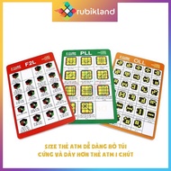 Set of 3 Formula Cards Full CFOP F2L OLL PLL Speed Rubik's Solution - Rubik Land
