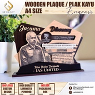 Custom Wooden PLAQUE Photo Engrave | PLAK Kayu Ukiran Gambar | Hadiah Persaraan, Hari Jadi, Annivers